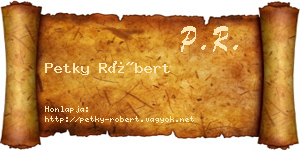 Petky Róbert névjegykártya